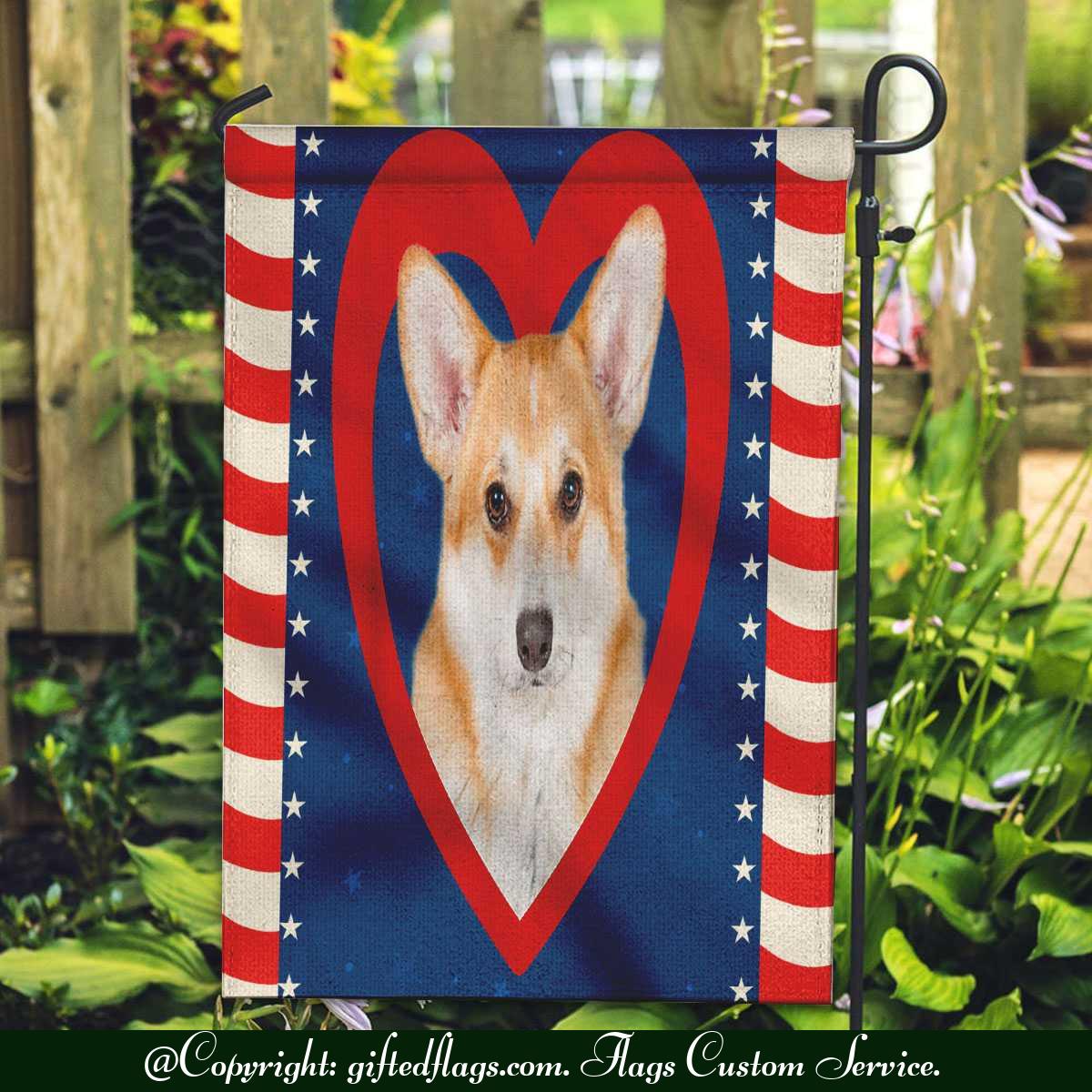 Welsh Corgi Dog Heart Lover Cardigan Welsh Corgi Garden Flag, House Flag