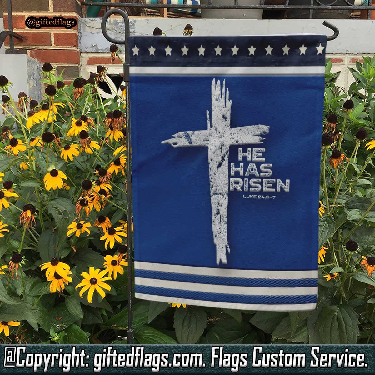 Happy Easter Jesus He Has Risen Religious Christian Garden Flag, House Flag