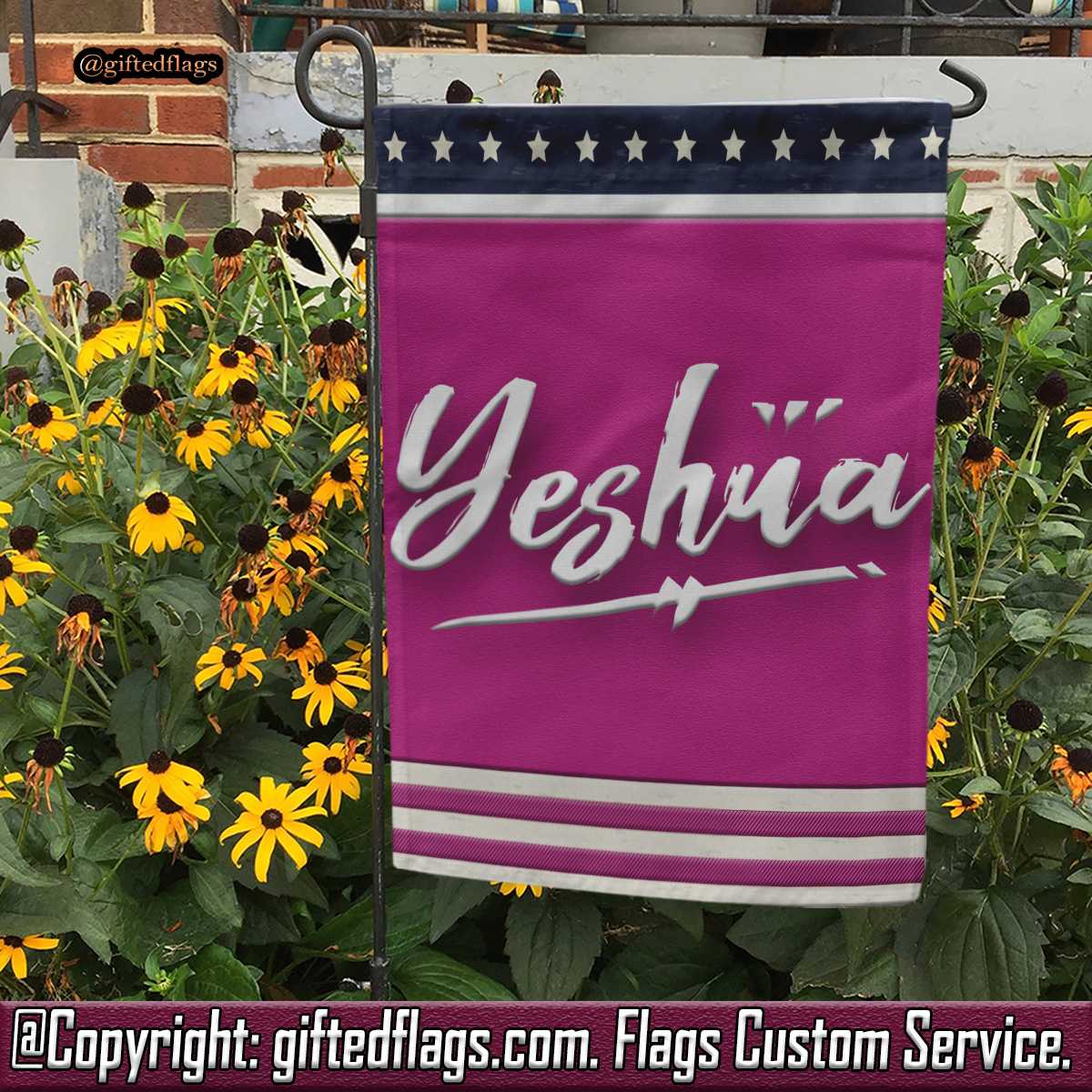 Yeshua Hebrew Name Jesus Christian Garden Flag, House Flag