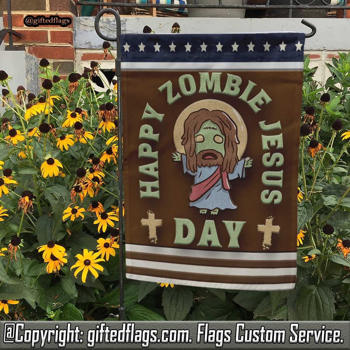 Zombie Jesus Day Garden Flag, House Flag