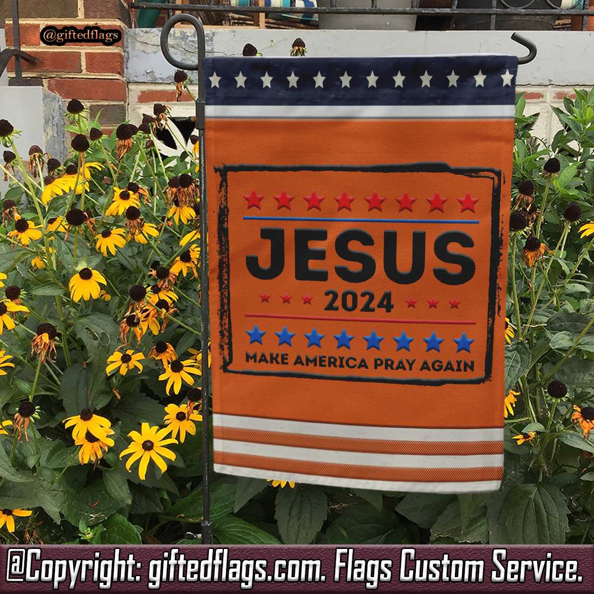 Jesus 2024 Make America Pray Again Funny Christian Garden Flag, House Flag